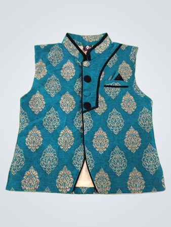 Unbranded Teal Patterned Nehru Vest