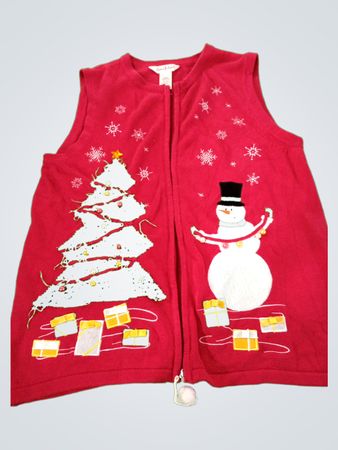 Sophia & Jayne Red Christmas Sweater Vest