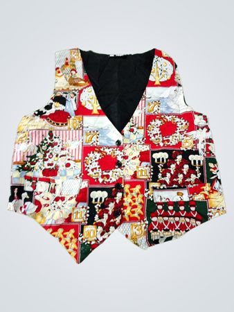 On Tour Christmas Print Vest