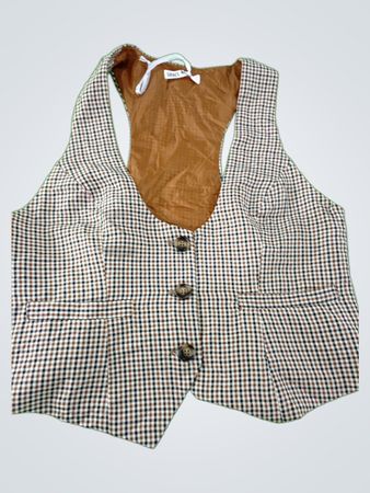 Grace Kai Checkered Vest