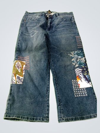 Blue Jeans with Patchwork Details