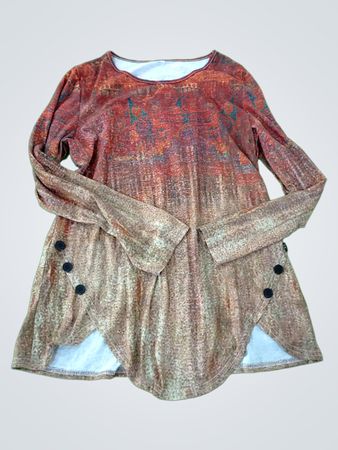 Long Sleeve Tunic with Abstract Pattern