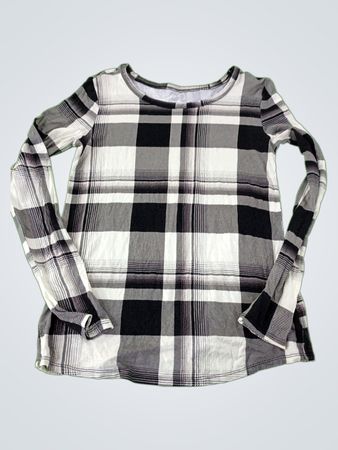 Black and White Plaid Long-Sleeve Shirt