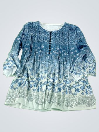 Blue Floral Blouse