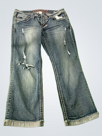 Distressed Blue Jeans