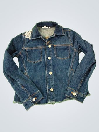 Chico's Denim Jacket with Floral Embroidery
