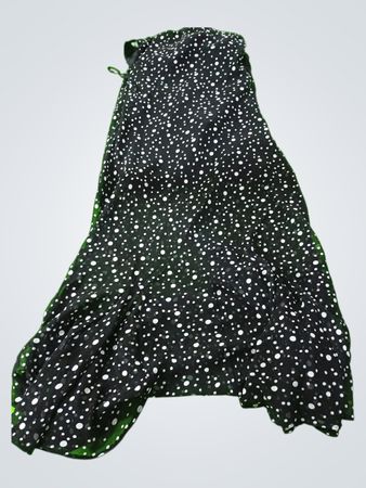Chaps Black Polka Dot Midi Dress