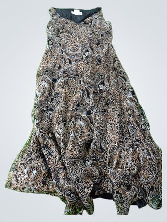 Brown and Black Paisley Dress