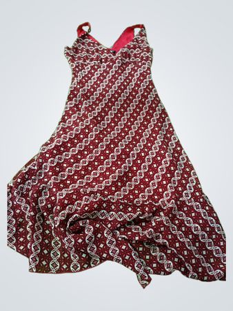 Red and White Patterned Dress