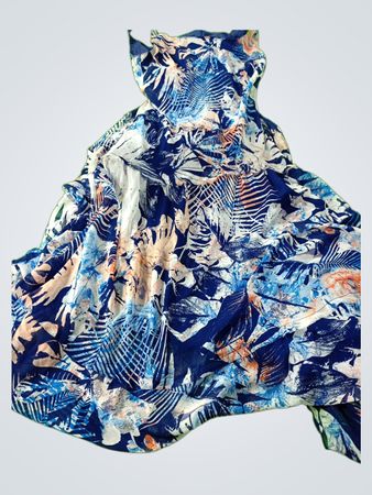 Blue Floral Pattern Dress