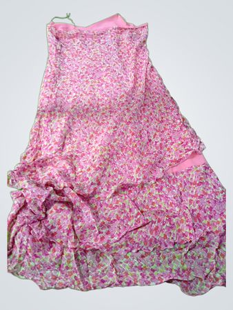 Pink Floral Ruffled Dress