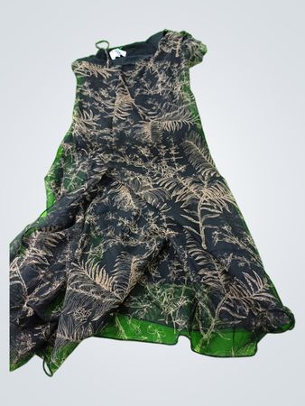 Black Dress with Gold Floral Pattern
