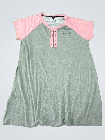 bebe Gray and Pink T-Shirt Dress