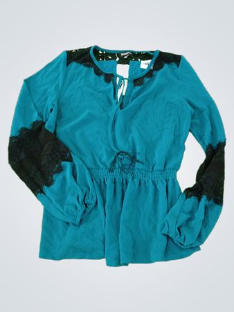 Bebe Long Sleeve Peplum Top