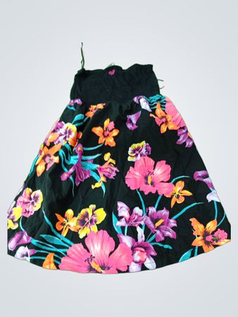 Floral Black Skirt