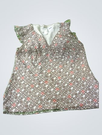 Loft Ann Taylor Women's Printed V-Neck Sleeveless Top