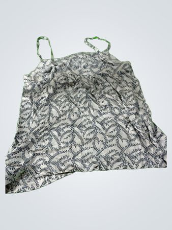 Gray and White Leaf Patterned Tank Top