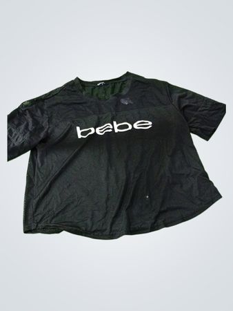 Bebe Black Mesh T-Shirt