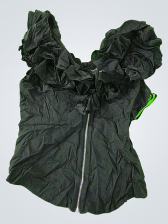 Bebe Black Ruffled Corset Top