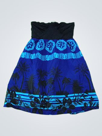 Blue and Black Floral Dress
