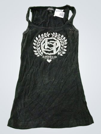 Bebe Black Graphic Tank Top
