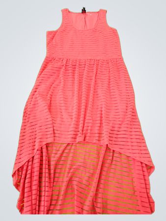 Bebe Coral Striped High-Low Dress