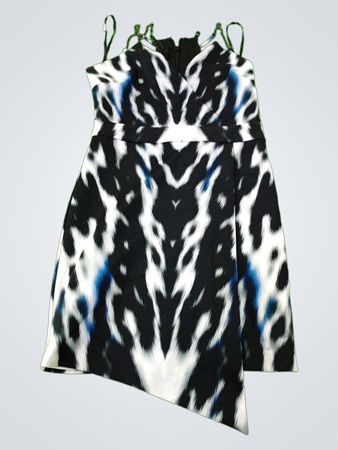 bebe Black and White Tie-Dye Dress