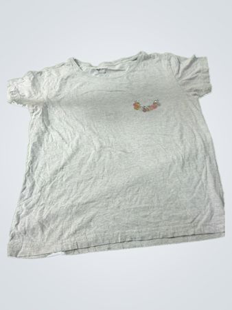 Gray T-Shirt with Floral Design