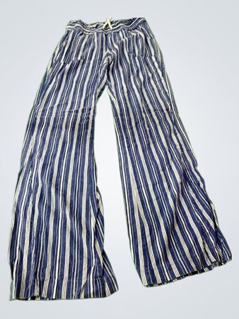 Blue and White Striped Pants