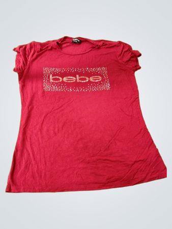 bebe Red Embellished T-Shirt