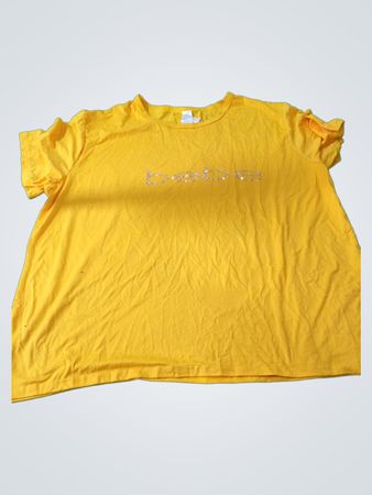 Yellow T-Shirt with Rhinestone Design