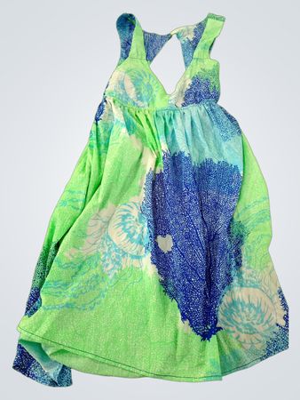 Blue and Green Floral Dress