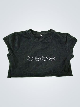 bebe Black Short Sleeve Top