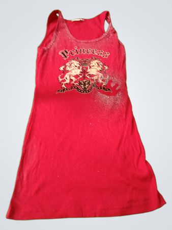 Red Tank Top with Skull Graphic