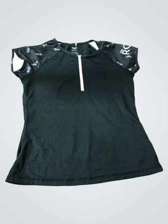 Roxy Black Short Sleeve Top with White Pineapple Graphic