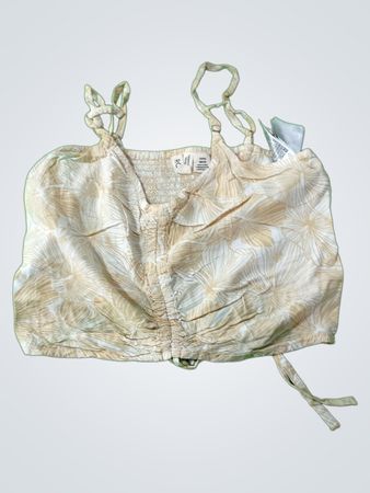 Women's Tan Floral Crop Top