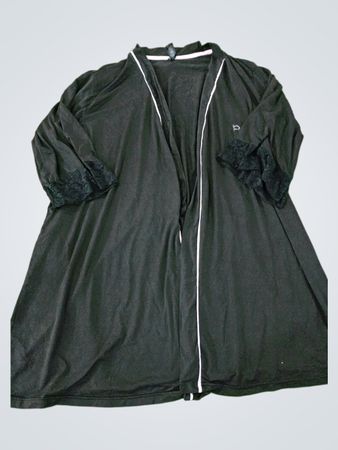 Black Abaya with White Piping