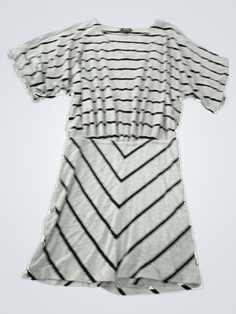 Gray and Black Striped Dress