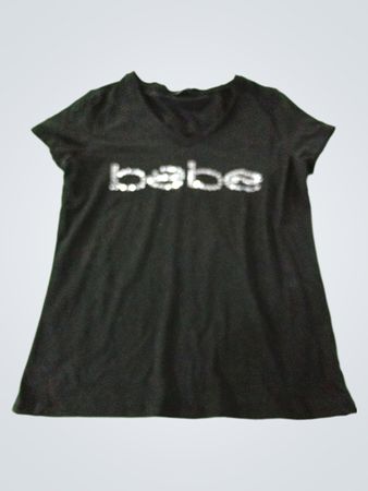 Bebe Sport Black Sequin Logo T-Shirt