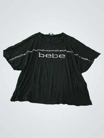 Bebe Rhinestone Logo T-Shirt
