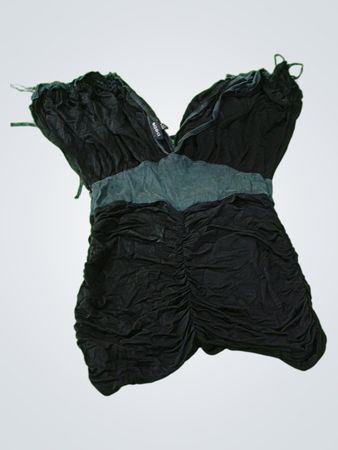 Black Ruched Bodysuit