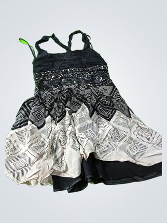 Black and White Patterned Dress