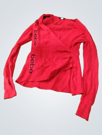 Bebe Long-Sleeve Wrap Top