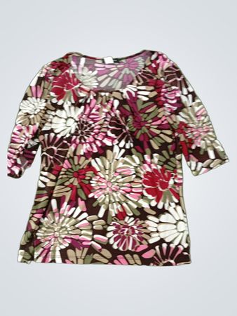 JONDEN Women's 3/4 Sleeve Floral Print Top