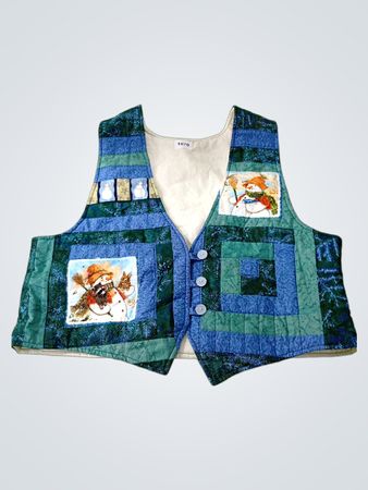Quilted Vest with Snowman Appliques