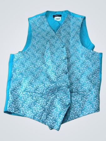 Ferrucci Blue Patterned Vest with Label 1522