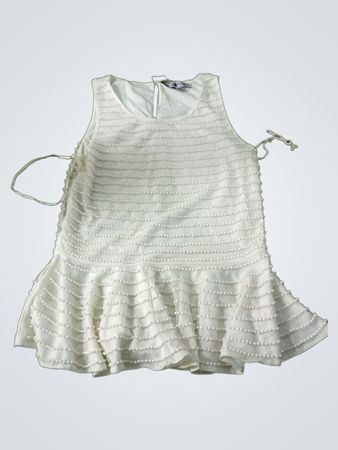 Jennifer Lopez White Beaded Peplum Top