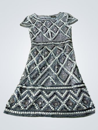 Adrianna Papell Embellished Short Sleeve Dress