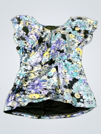 Floral Print Top with Lace Detail
