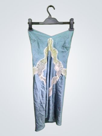 Victoria's Secret Blue Slip Dress with Lace Detail